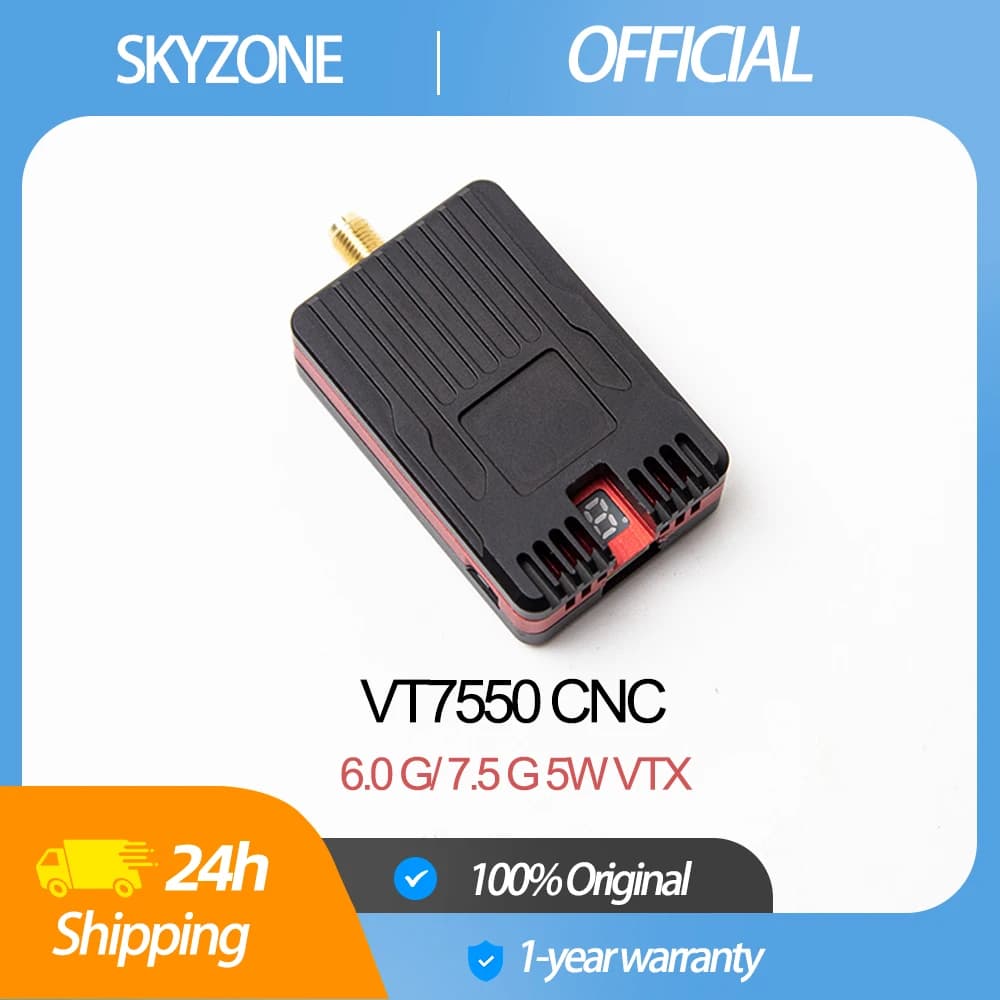 SKYZONE 7.5GHz 5W High Power VTX Video Transmitter with CNC shell VT7550 for Long Range RC FPV Drone Aircraft - 1