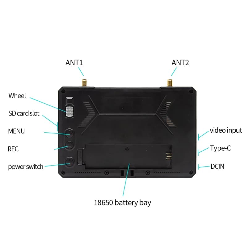SKYZONE M5 M5F 5.8G 48CH 5 Inch FPV Monitor FOV 50° with DVR LCD 800*480 Video Screen with 5.8Ghz 48 CH SteadyView Receiver 3