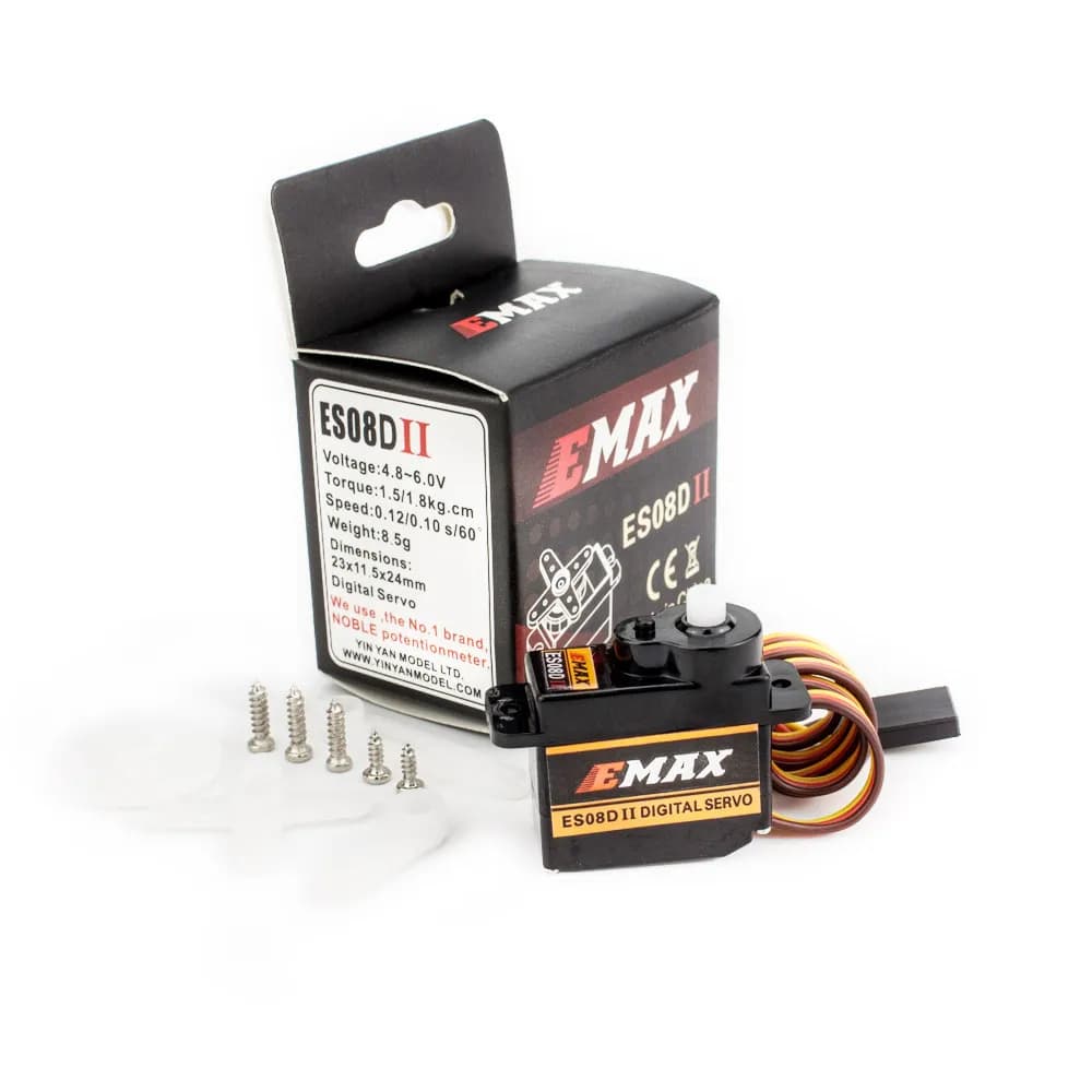 Original EMAX Official ES08DII Micro RC Servo Plastic Gear 1.8kg/Sec For RC Models 4Pcs 5