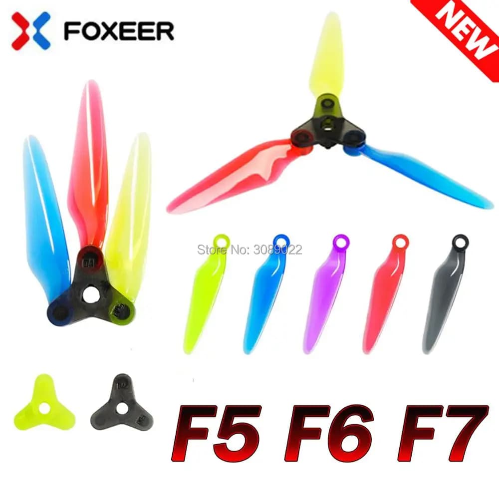 12Pairs 24 pcs DALPROP Fold F5 F6 F7 5.1/6/7inch Foldable Freestyle 3-Blade Propeller Props for RC Drone FPV Racing Quadcopter - 1