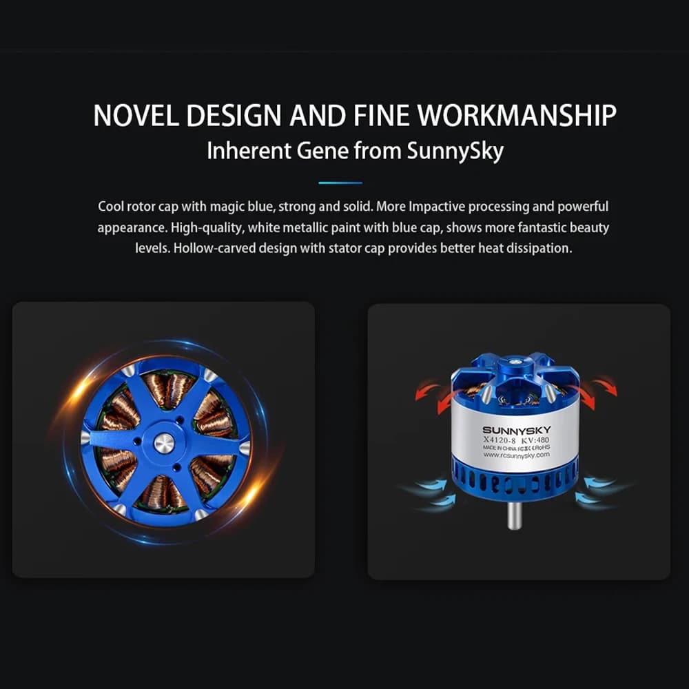 SUNNYSKY X4120-III X4125-III X4130-III 650K550KV 420KV 515KV 520KV Brushless Motor for RC Quadcopter Airplanes Fixed Wing Plane