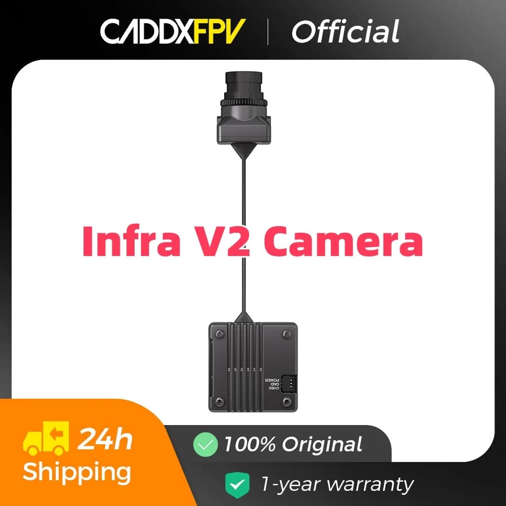 CADDXFPV Infra V2 Camera Analog Version 1500TVL 131.6° FOV Camera 4:3 Image Transmission Black/White Sensor for FPV Drone - 1
