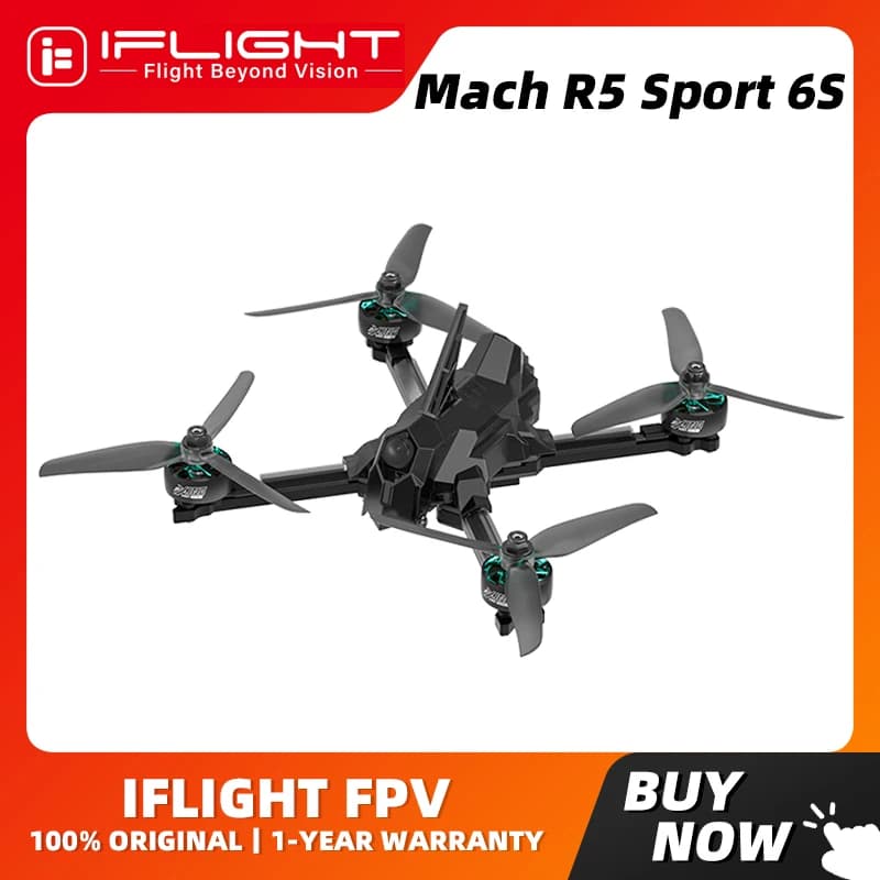 iFlight Mach R5 Sport Analog 6s FPV Race Canopy Drone BNF with BLITZ Mini F7 E55 - 1
