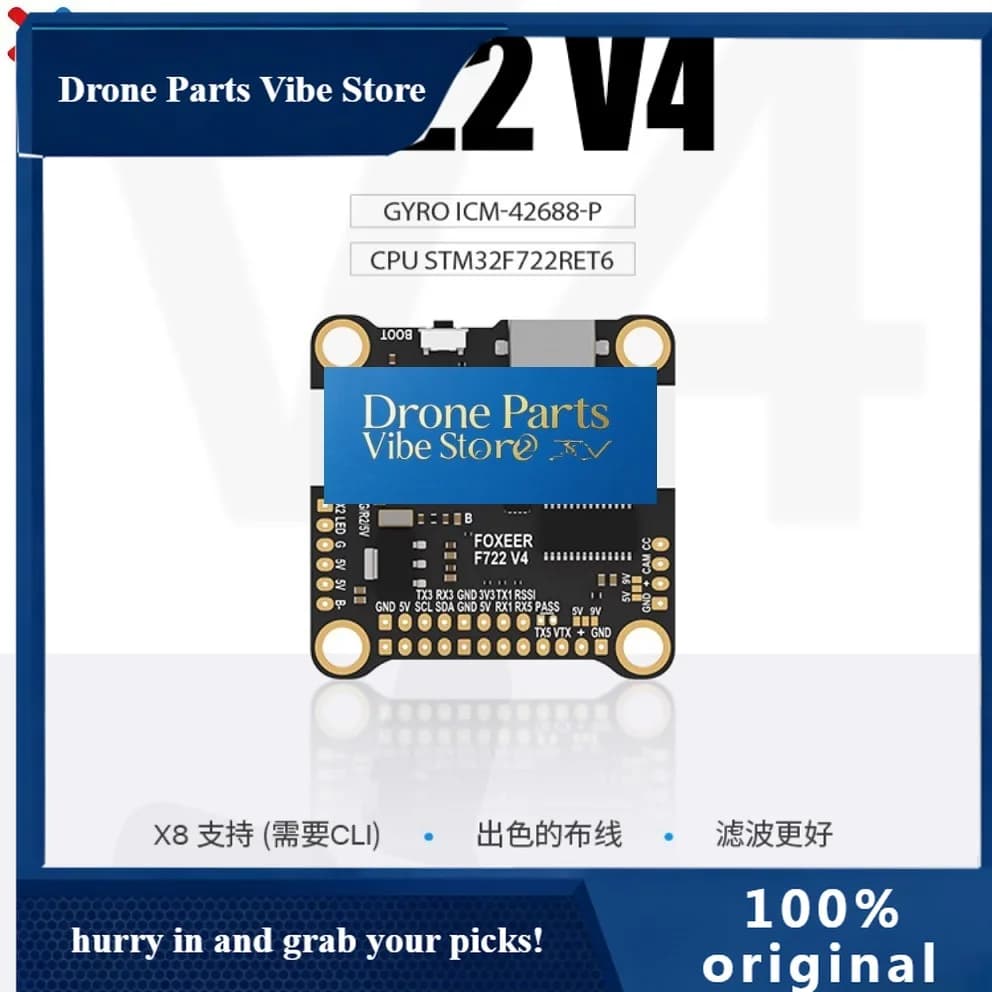 Drone Parts Foxeer F722 V4 Flight Controller For RC Drones 5V 3A 3 6S Low Delay X8 Configuration Remote Tuning Adjustable - 1