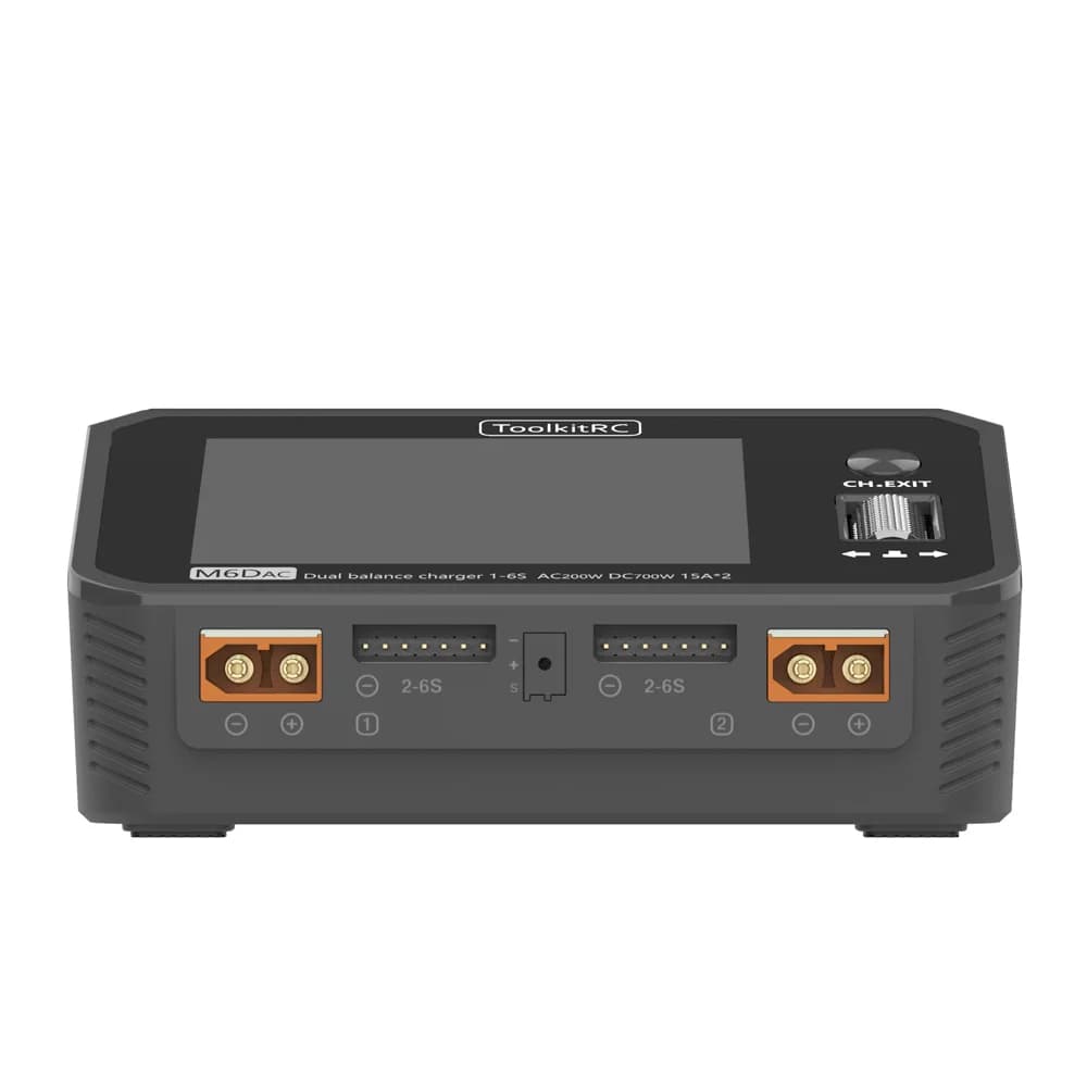 ToolkitRC M6DAC Dual Channel Smart Lipo Battery Charger Discharger AC 200W DC 350WX2 15A for 1-6S LiHV PD 65W