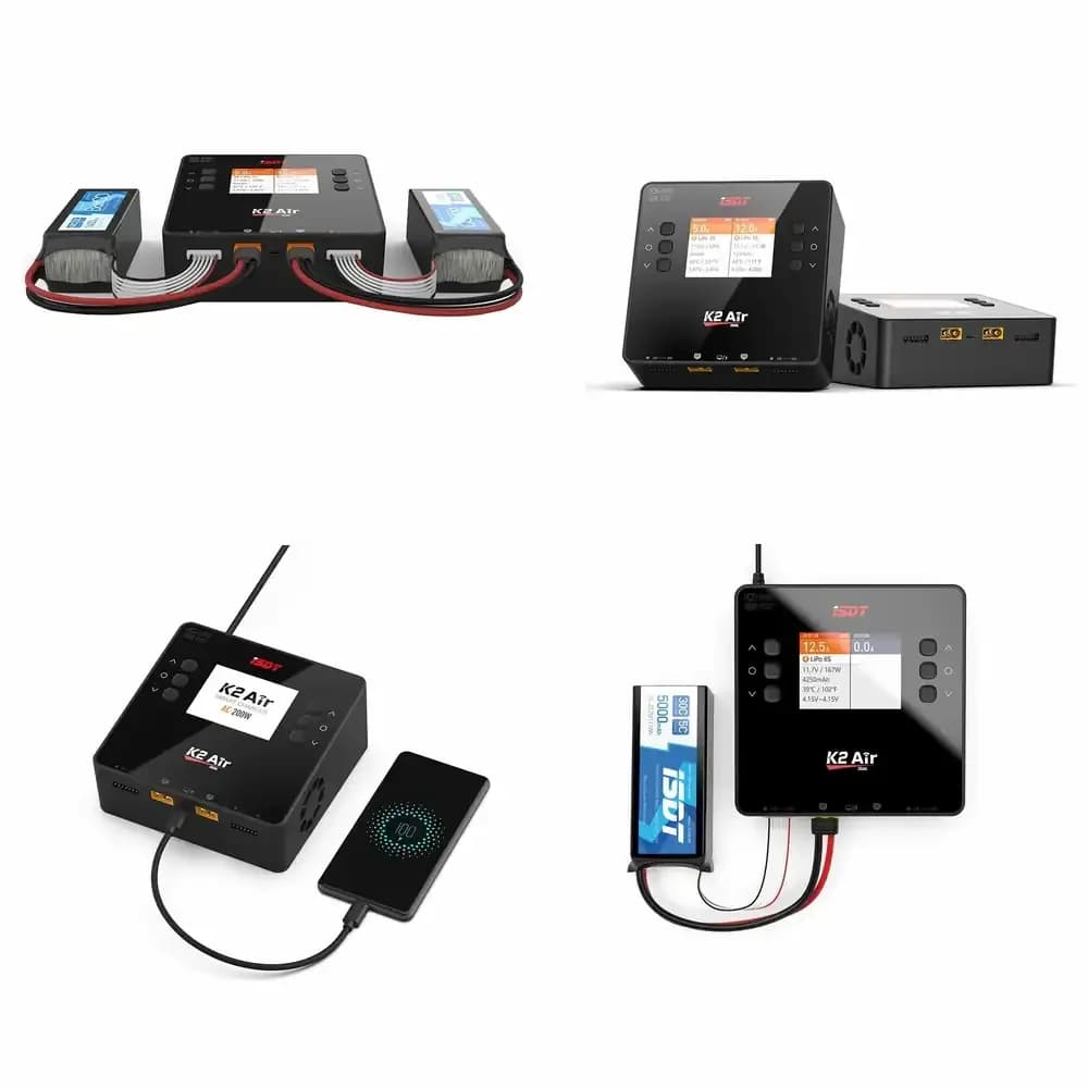 2026 hot sale ISDT K2 Air AC 200W DC 500Wx2 20A Dual Channel Balance Lipo Charger Discharger for Lipo NiMh Pb Battery - 1