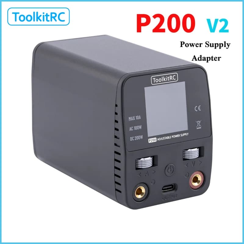 ToolkitRC P200 V2 Mini GaN Adjustable Desktop Power Supply Adapter AC100W DC200W Type-C Output Compatible Charger - 1