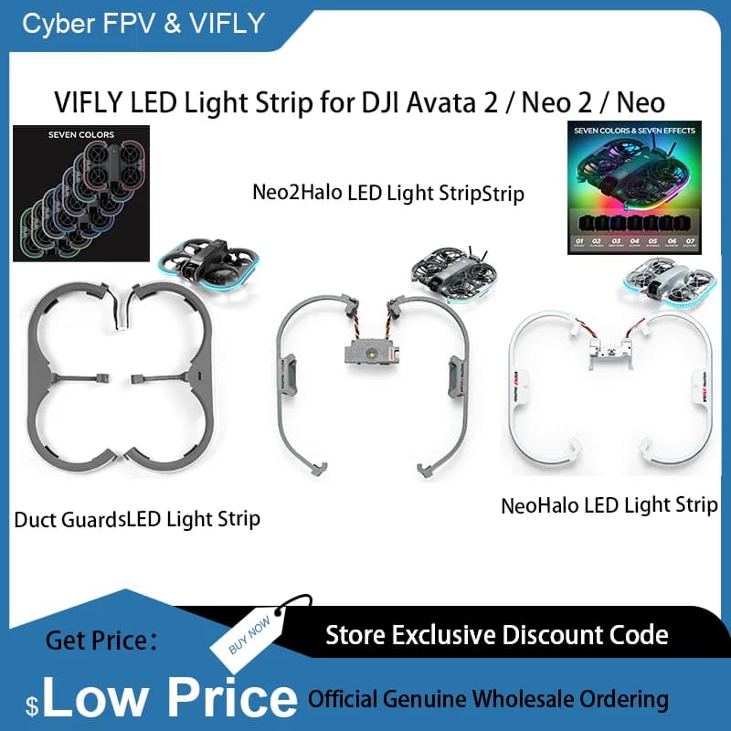 VIFLY NeoHalo Neo2Halo LED Light Strip for DJI Neo or Neo2 or Duct Guards with Colorful LED Strip for DJI Avata 2 - 1