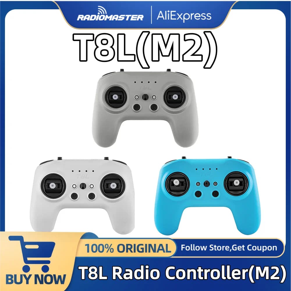 RadioMaster T8L Radio Controller 2.4G ELRS Transmitter 10CH Hall Gimbal Remote Controller USB-C for FPV Drone - 1