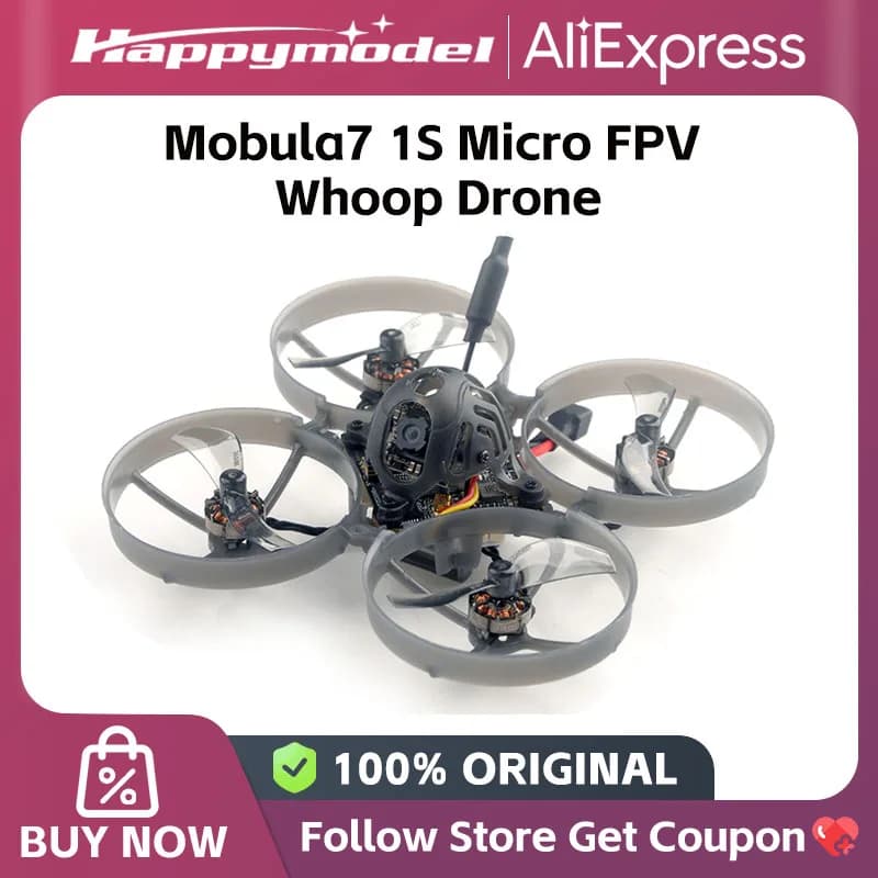 Happymodel Mobula7 Mobula 7 1S 75mm Micro FPV Whoop RC FPV Racing Drone with 5.8G Openvtx 400mW VTX Runcam Nano3 Camera - 1