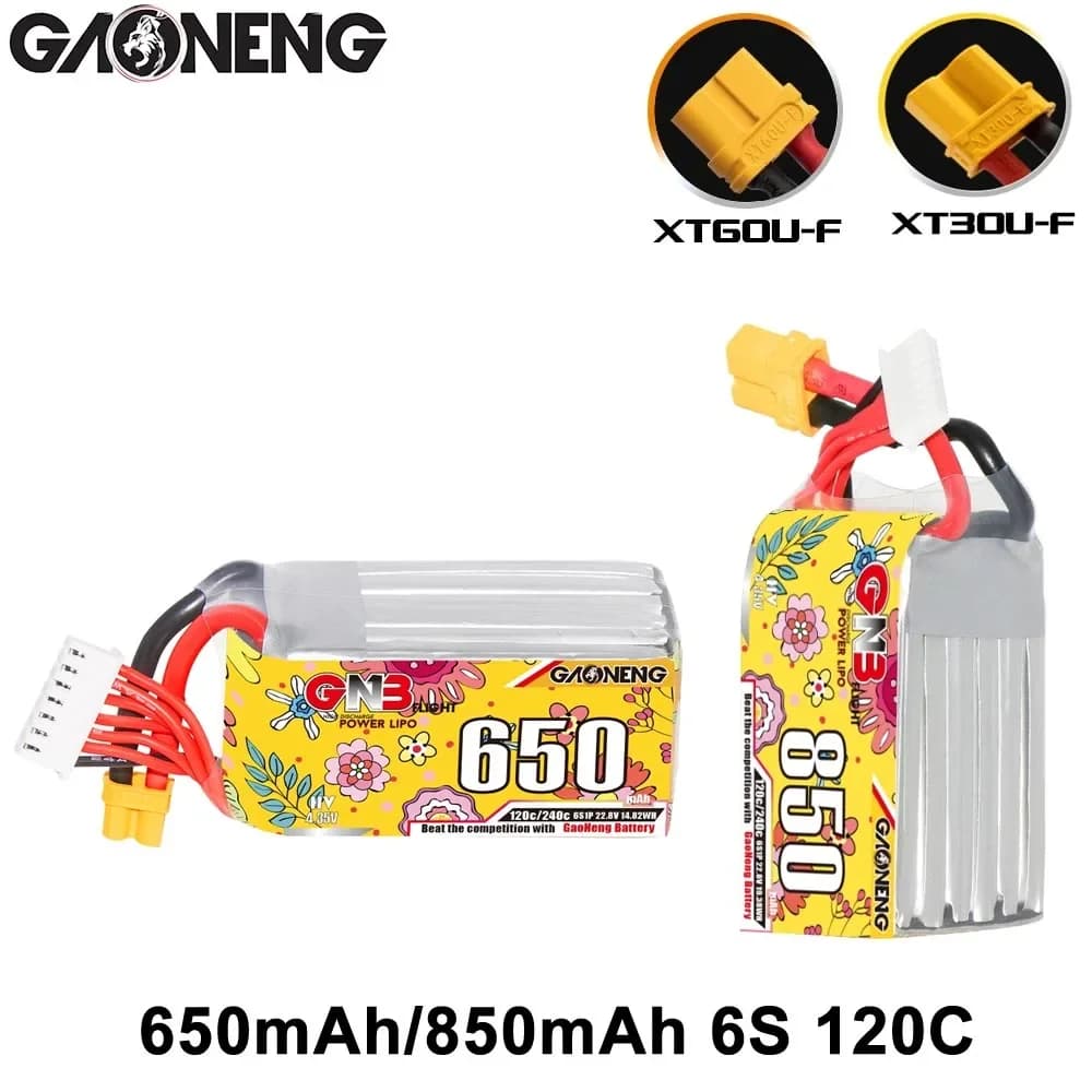 GNB 650mAh 850mAh 6S 22.8V HV 120C XT30 XT60 LiPo Battery For Brushless Drones Propeller FPV Cinelog Cinewhoop UAV Quadcopter - 1