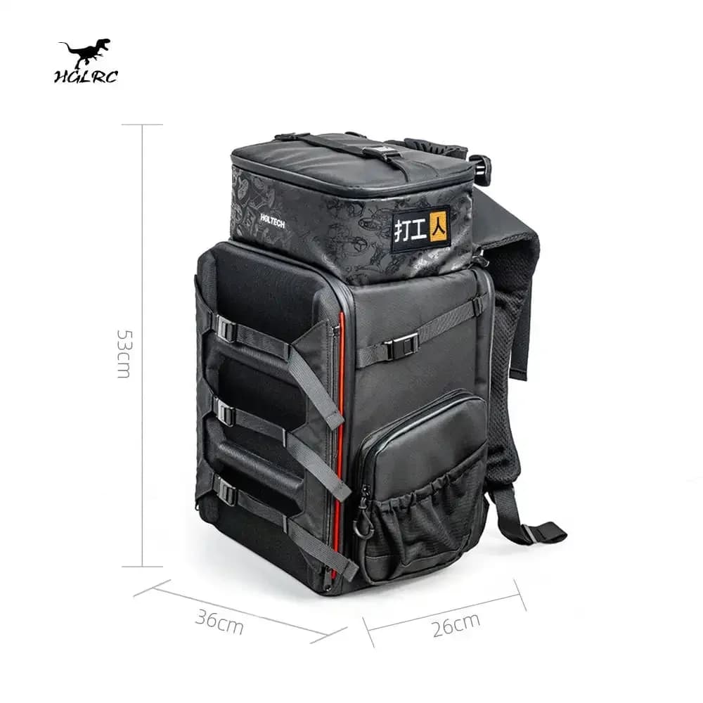 HGLRC B1 Drone Backpack Set (Backpack + Lumbar Support + Rain Cover + Battery Bag) 6