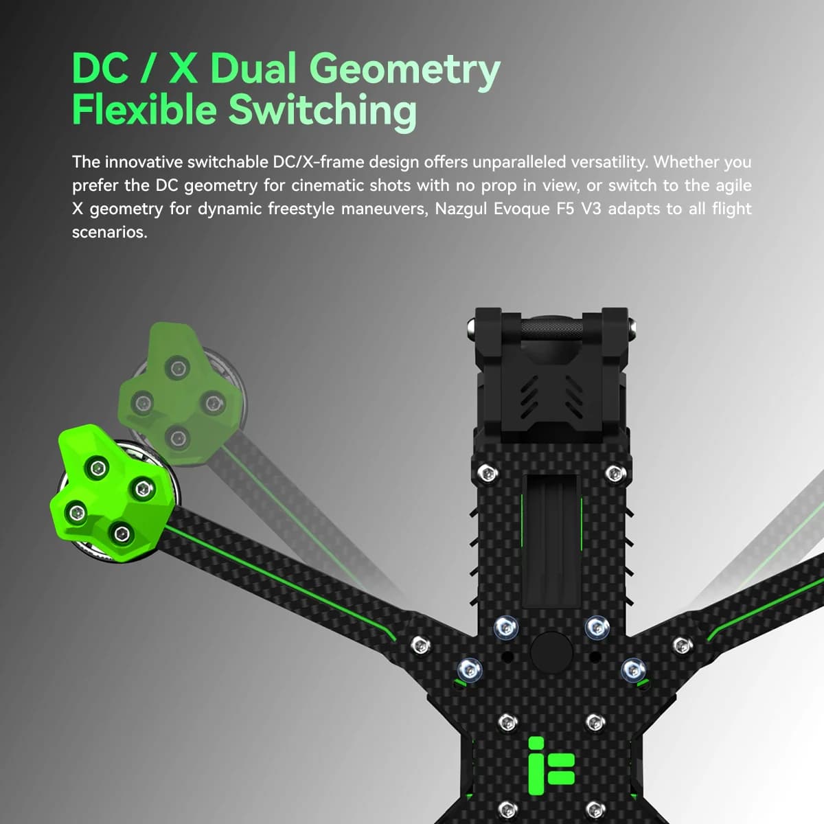 iFlight Nazgul Evoque F5D V3 6S HD FPV Drone BNF O4 Air Unit Pro DC/X Dual Geometry Flexible Switching 5inch Freestyle FPV Drone