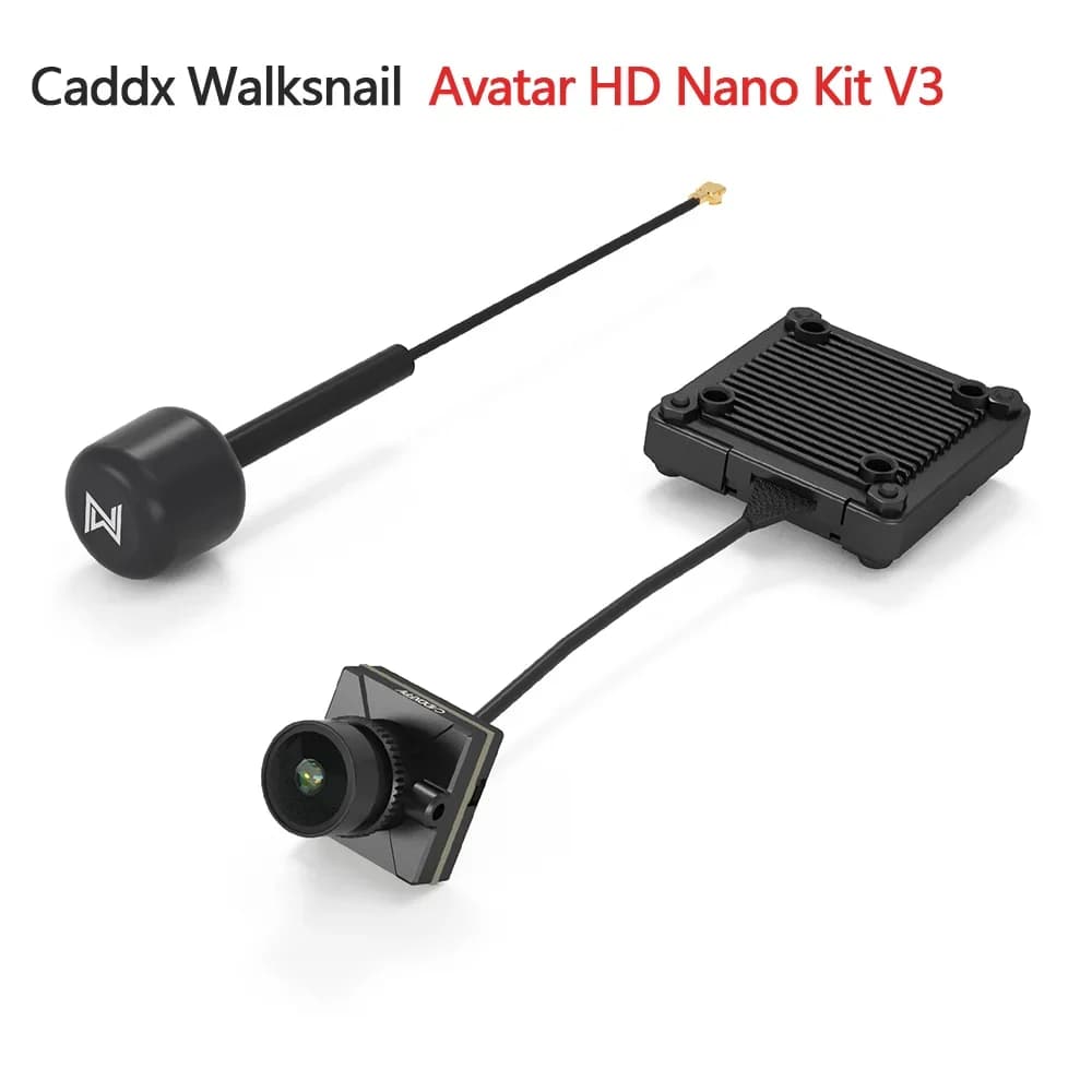 Caddx Walksnail Avatar HD Nano Kit V3 (9cm/ 14cm Cable) 1080P/60fps 4:3 Native Sensor 32G Memory 500mW - 1