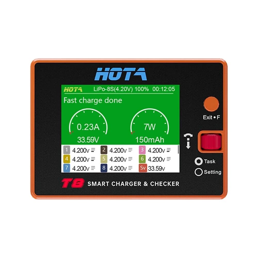 HOTA T8 Intelligent Balance Charger for Lithium Batteries 1-8S 22A Current 650W Suitable for RC FPV Drone And Remote Control