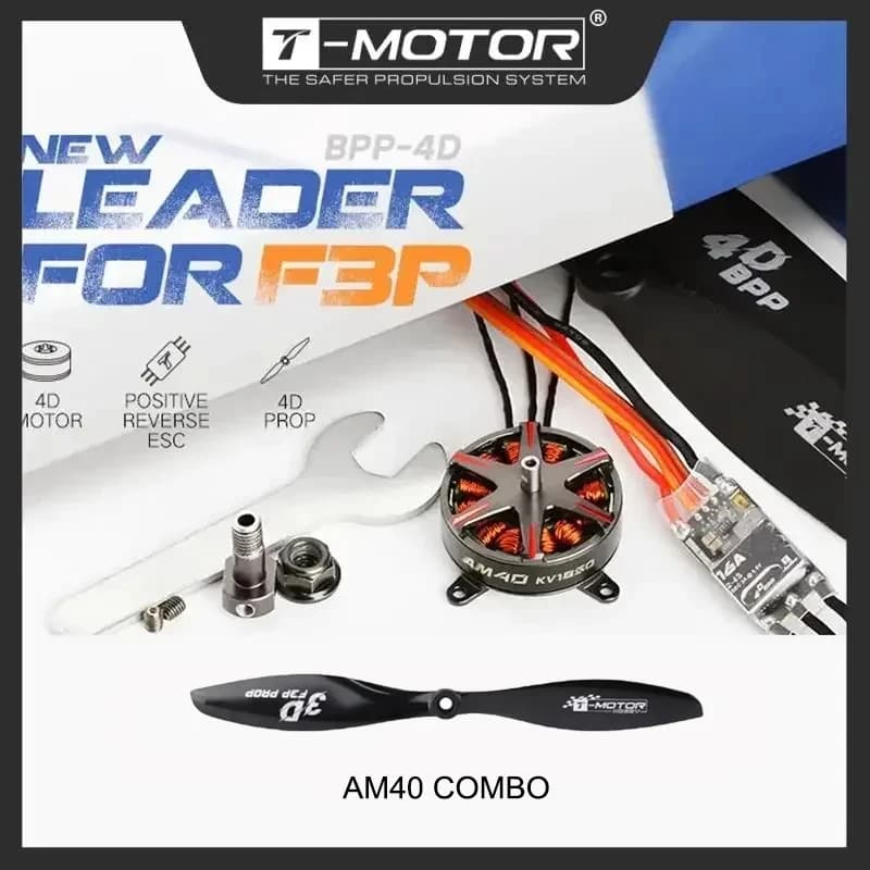 T-MOTOR T-T-Hobby DIY Parts AM40 BPP PRO Combo (AM40 Brushless Motor+AM16A ESC+T8542/T8044 Prop) for RC Drone F3P Indoor Flight - 1