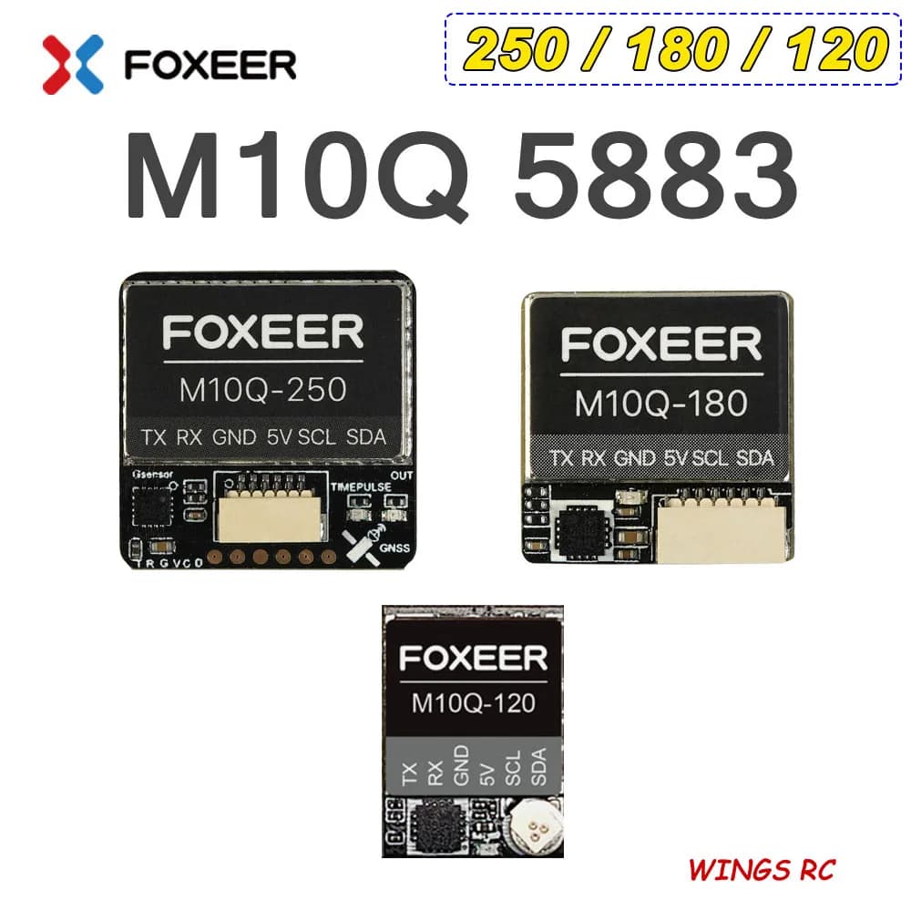 Foxeer M10Q-250 / M10Q-180 / M10Q-120 M10 Dual Protocol GPS Module Built-in QMC5883 Ceramic Antenna for FPV Long Range Drone - 1