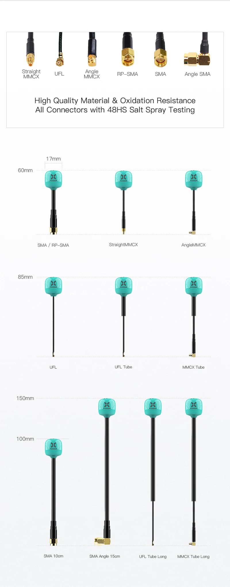 Foxeer Antenna Lollipop 4 Plus 4+ FPV Antenna 5.8G 2.6Dbi RHCP SMA RPSMA UFL MMCX FPV Omni LDS Antenna For FPV Racing Drone 5