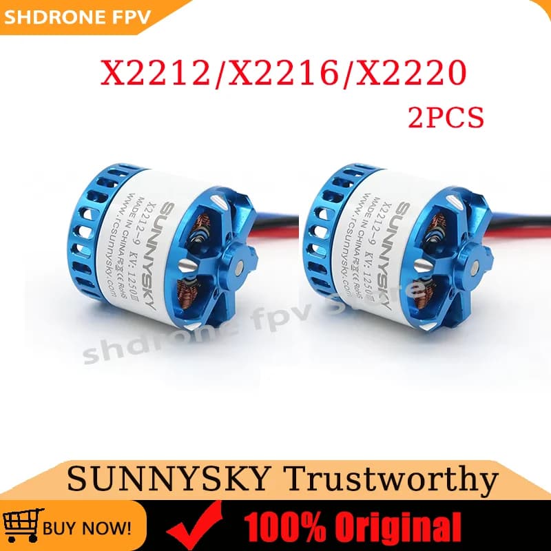 SunnySky X2212-III / X2216-III / X2220-III Brushless Motor 800KV/980KV/1250KV 3-4S Long/Short Shaft for RC FPV Drone & Airplane - 1
