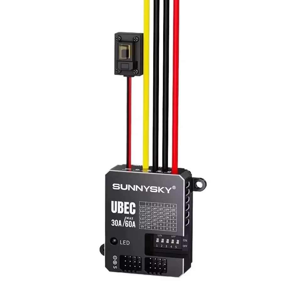 SUNNYSKY 30A HV UBEC 3-18S 9-80V Input Adjustable 5.2/6/7.4/8.4/9/12V Output /8 Parallel Outputs/aluminum Case For RC Model - 1