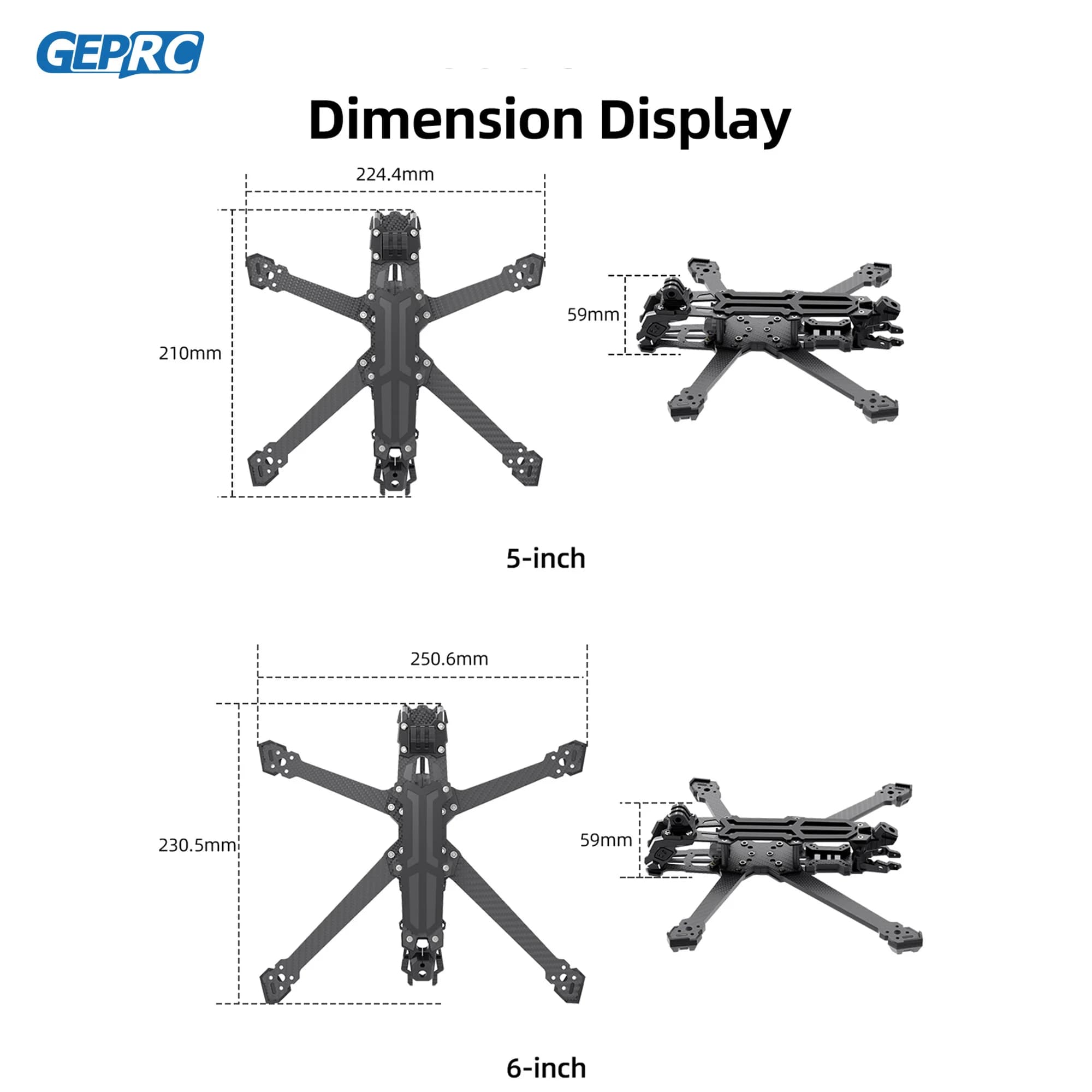 GEPRC GEP-Vapor-D5 D6 Frame For O3 and Analog Vapor Drone Carbon Fiber Frame DIY RC FPV Quadcopter 5-6 Inch Accessories Parts $71.46$86.7 -17%515 soldNew shoppers save $15.24Lowest price in 90 daysSee previewSimilar items