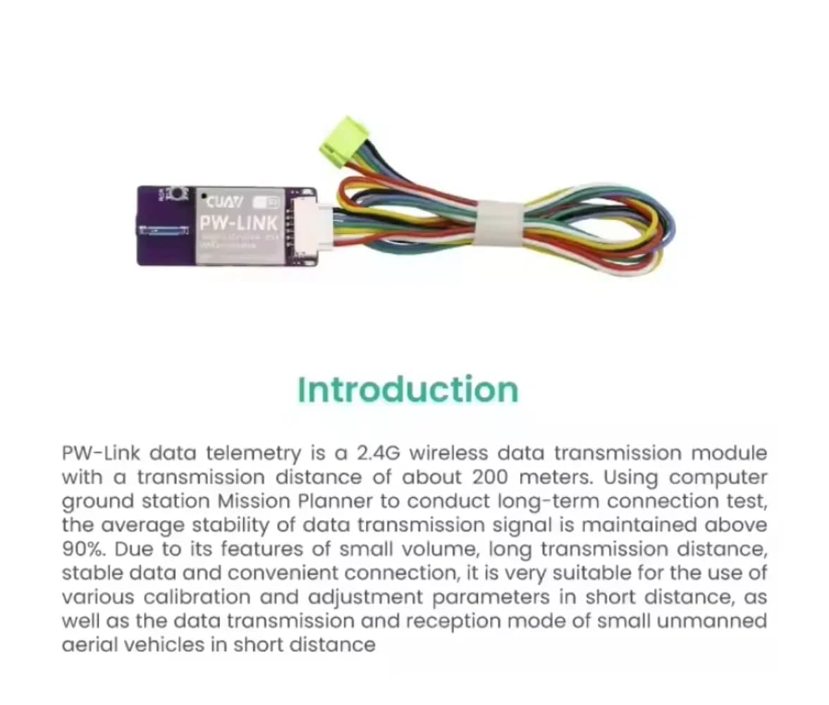 CUAV PW-LINK WiFi Telemetry Module Internal Antenna Data Transmission for Pixhawk PIX PIXHACK Flight Controller FPV Drone 5