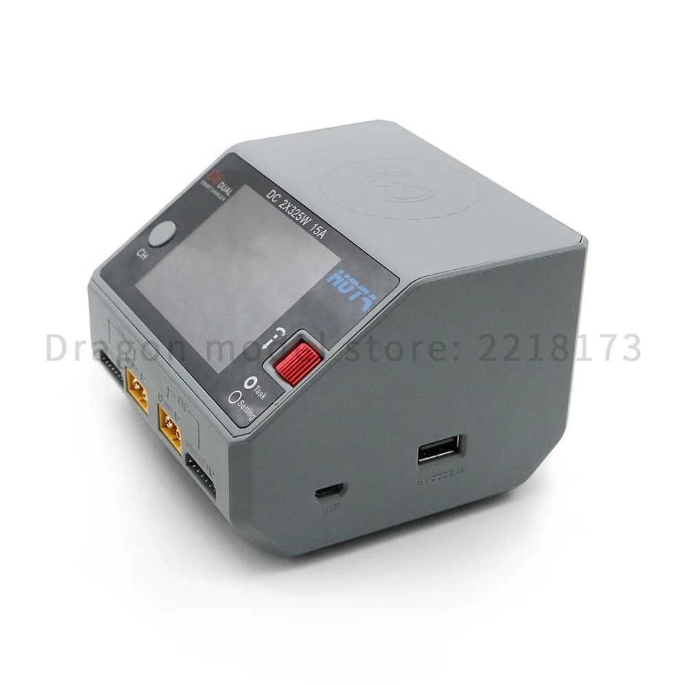 HOTA D6 Dual Smart Charger DC650W 15A Built-in Micro USB for Lipo LiIon NiMH Battery with iPhone Samsung - 1