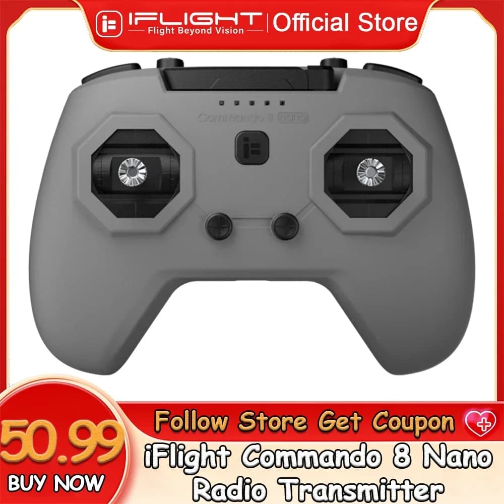 iFlight Commando 8 Nano Transmitter Radio - ELRS 2.4GHz 100mW 20dBm FPV RC remote - 1