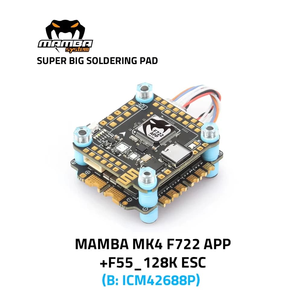 Diatone MAMBA F722 APP MK4 WIFI/DJI Flight Controller Stack F7 45A/55A/65A 128K BLHeli32 ESC 6S 4in1 Dshot1200 Brushless ESC - 1