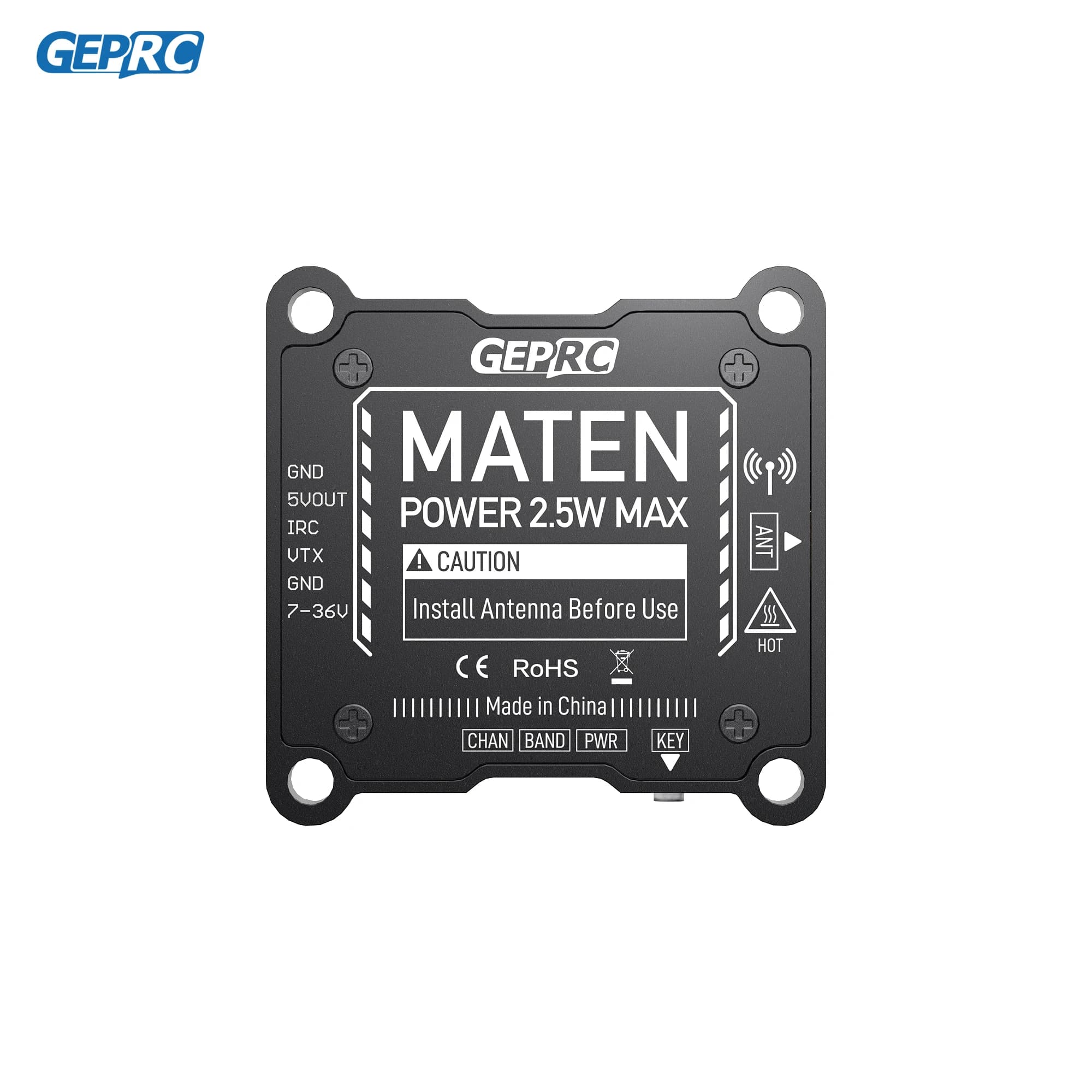 GEPRC MATEN 5.8G 2.5W 1.6W VTX 2500mW Transmitter Transmitting Module 7V-36V Built in Microphone for FPV Long Range Racing Drone 3