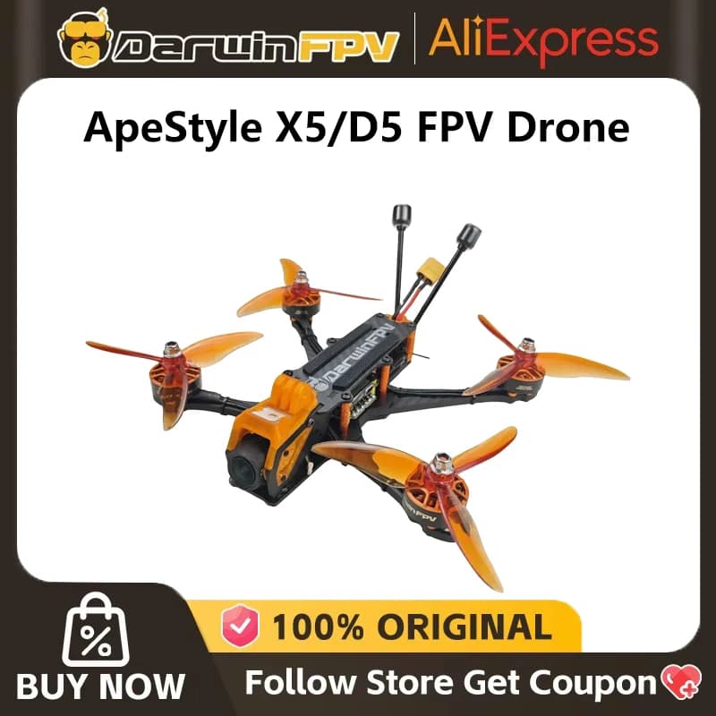 DarwinFPV NEW ApeStyle D5/X5 FPV Drone For 6S 1500mAh 120C XT60C/4000mAh 120C 10C 60C Battery DarwinFPV2507-1800KV Motor FPV - 1
