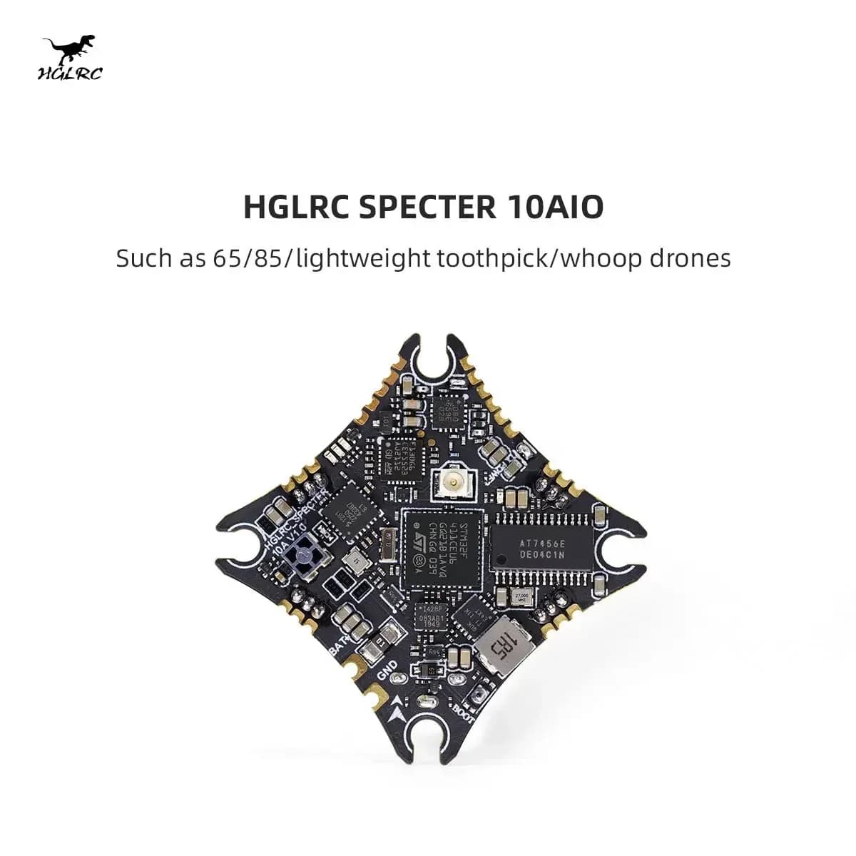 HGLRC SPECTER 10A 1-2S AIO - F411 Flight Controller BLHELIS 10A 5.8G 400mW VTX SPI ELRS 2.4G RX - 1