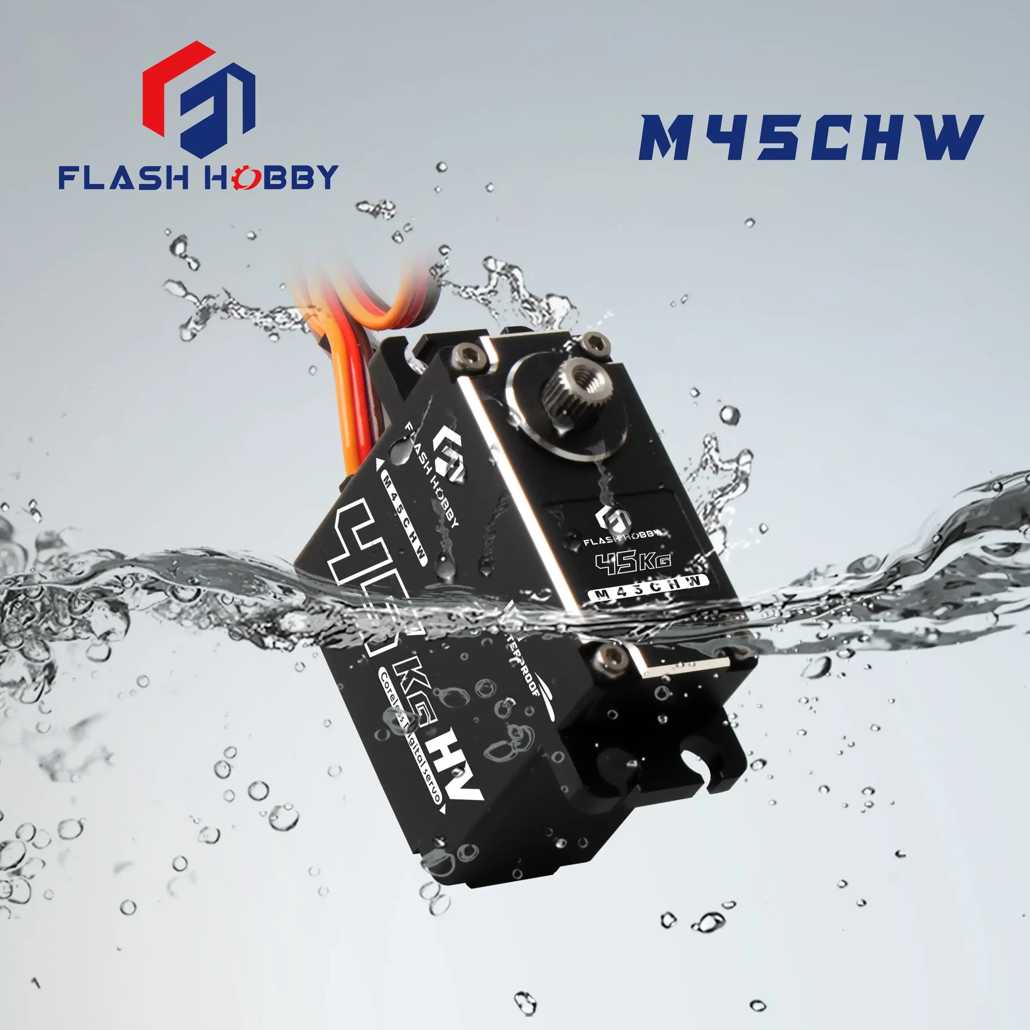 Flashhobby M45CHW 45kg Digital IP67 Waterproof Standard 180 Degree Servo for Drone UAV RC Car Robot Arm Boat Helicopter Airplane - 1