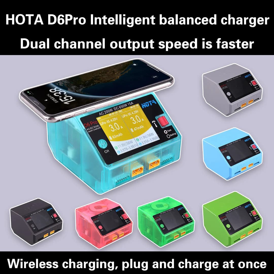HOTA D6 Pro AC 200w DC 2x325w /15a Channel Smart Battery Charger Discharger Lipo Charger For RC Drone Spare Parts - 1