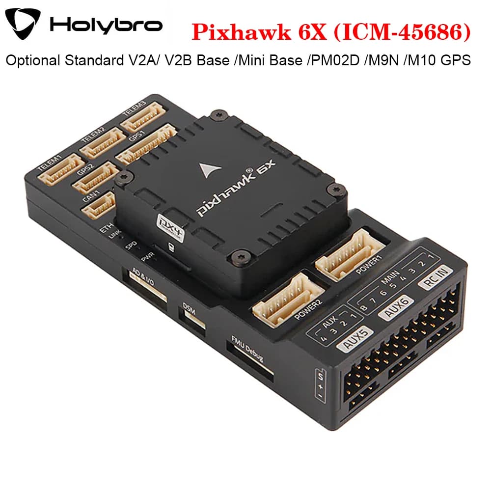 Holybro Pixhawk 6X Autopilot H753 Flight Controller With Standard V2A/ V2B Base /Mini Base /PM02D /M9N /M10 GPS for RC FPV Drone - 1