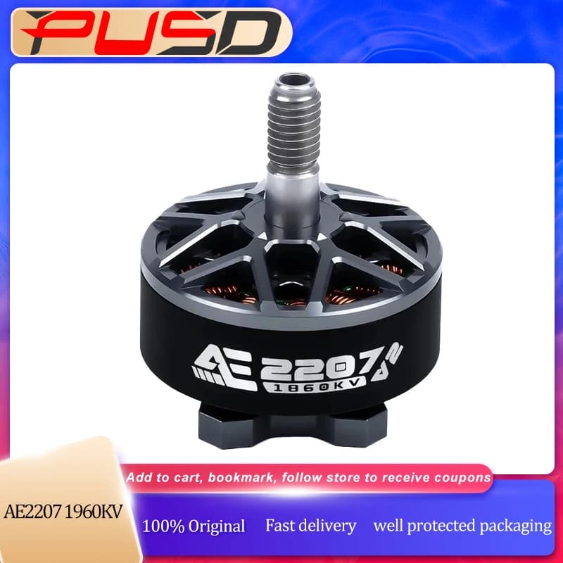 AxisFlying AE2207 V2 Brushless Motor 1860KV 1960KV 4-6S Lipo 5mm Shaft for 5inch FPV Drone Compatible with Flower Fly Models - 1