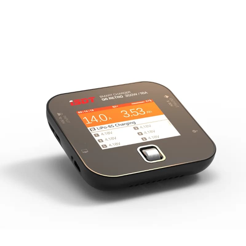 ISDT Q6 Retro 350W 16A DC Lipo Battery Balance Charger Discharger for 2-6S Digital Battery Li-Po Li-Hv Li-Ion Li-Fe NiMH Ni-Cd 3