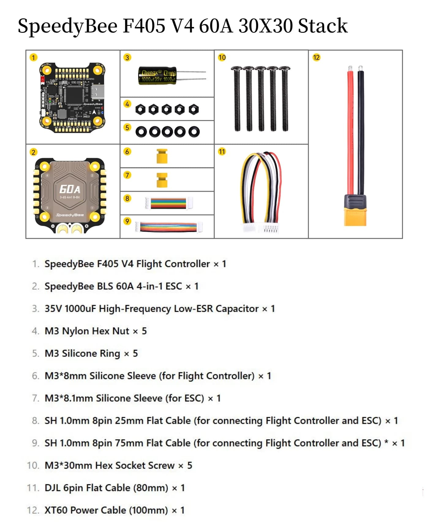 Original SpeedyBee F405 V4 Flight control BLS 60A ESC F4V4-60-Stack BLS 30x30 Bluetooth parameter tuning 4