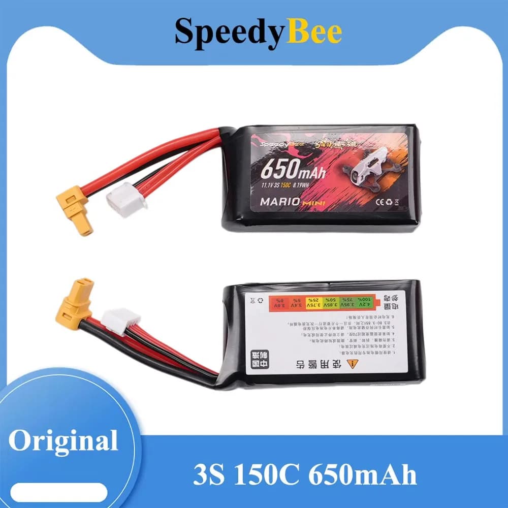 SpeedyBee for FPV  Mario Mini25 3S 150C 650mAh Battery Co-branded New Freestyle Racing DIY Parts - 1