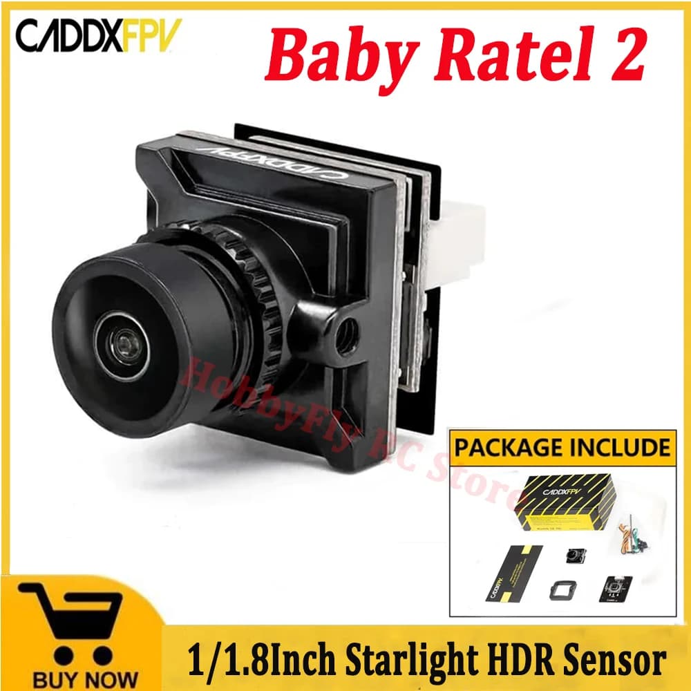 Caddx Baby Ratel 2 FPV Analog Camera with 1/1.8Inch Starlight HDR Sensor 165° FOV 1200TVL Low Latency Day and Night for RC Drone - 1