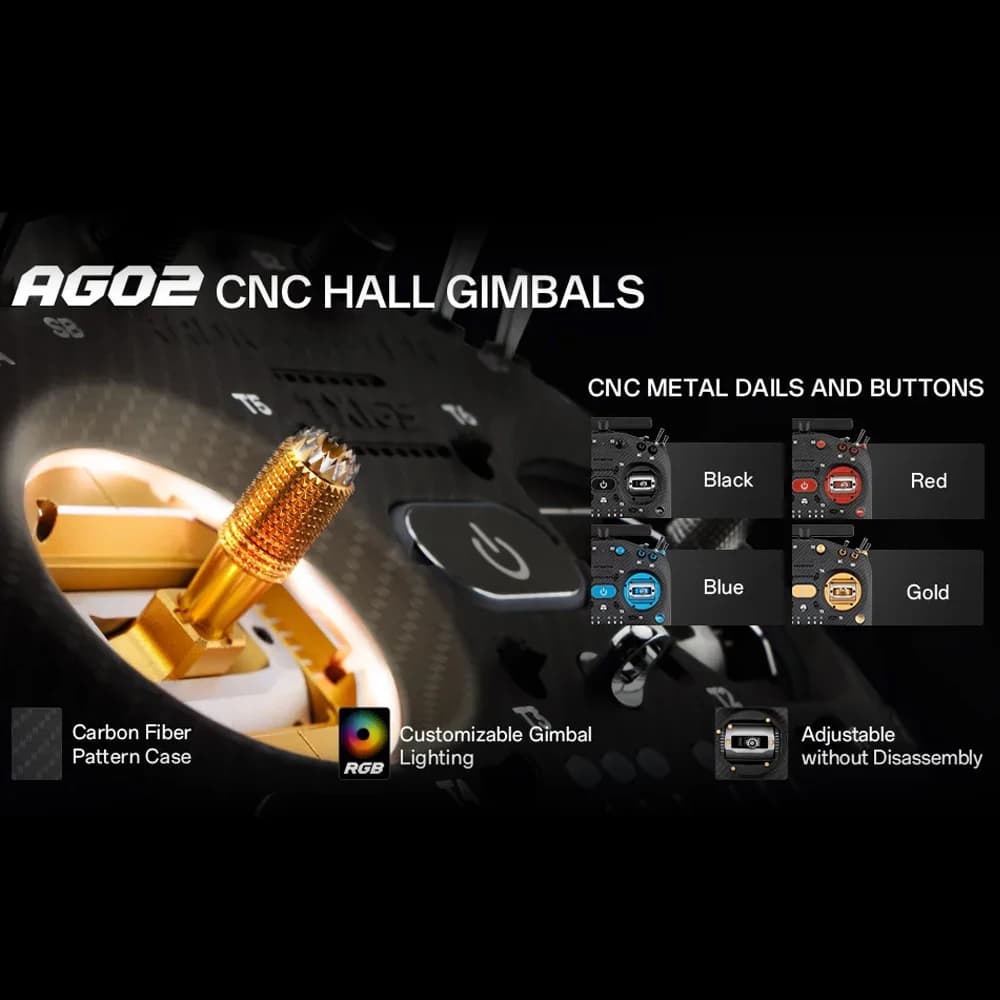 Radiomaster TX16S MK3 MAX with AG02 Metal Gimbals, ELRS 2.4GHz 16CH Radio Transmitter for FPV Racing Drone 5