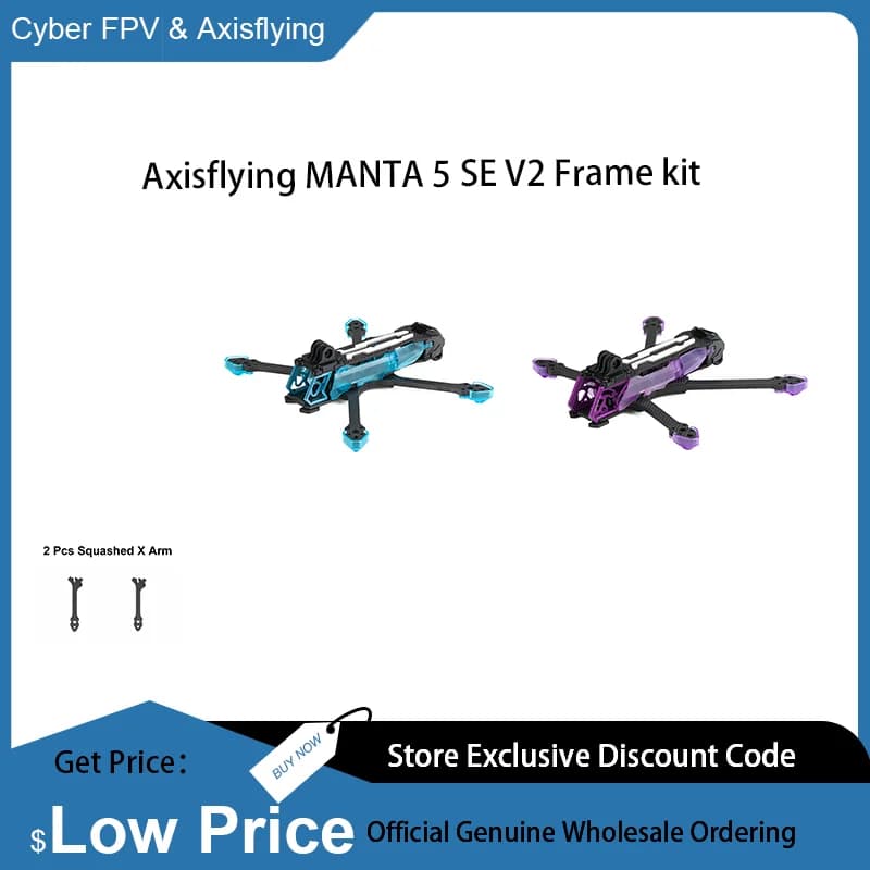 Axisflying Manta 5 SE V2 Squeshed X Or DC Frame and 2pcs Arm Parts for Manta 5 SE FPV Cinematic Drone - 1