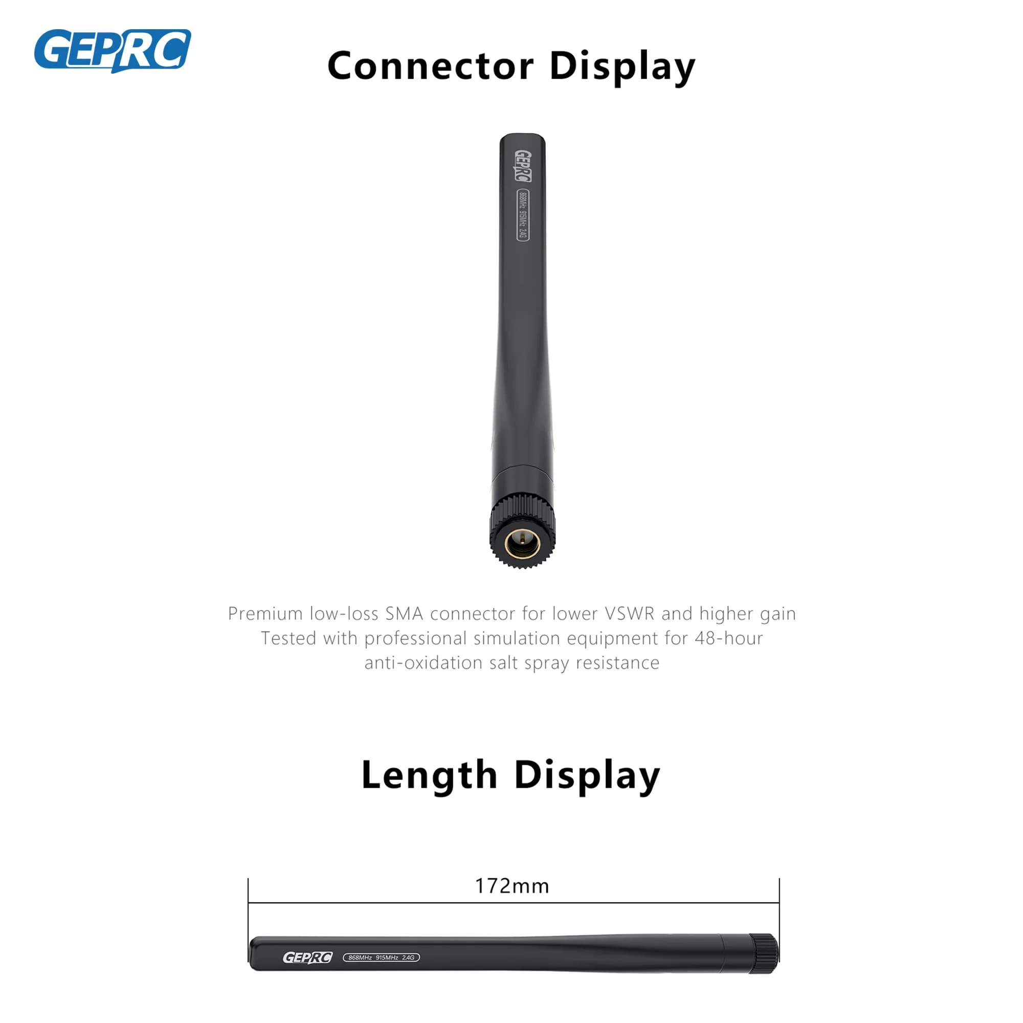 GEPRC 868MHz 915MHz 2.4G Tri-Band Stick Antenna 2.4GHz High Frequency Long Range FPV DIY RC Quadcopter Freestyle Drone Parts 4