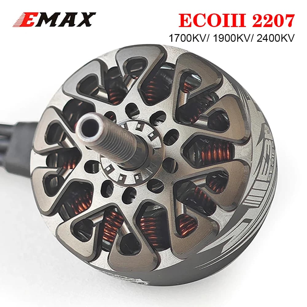 EMAX ECOIII 2207 1700KV/ 1900KV/ 2400KV 3-6S Brushless Motor Compatible 5-5.5inch Propellers for 5inch RC FPV Racing Drone - 1