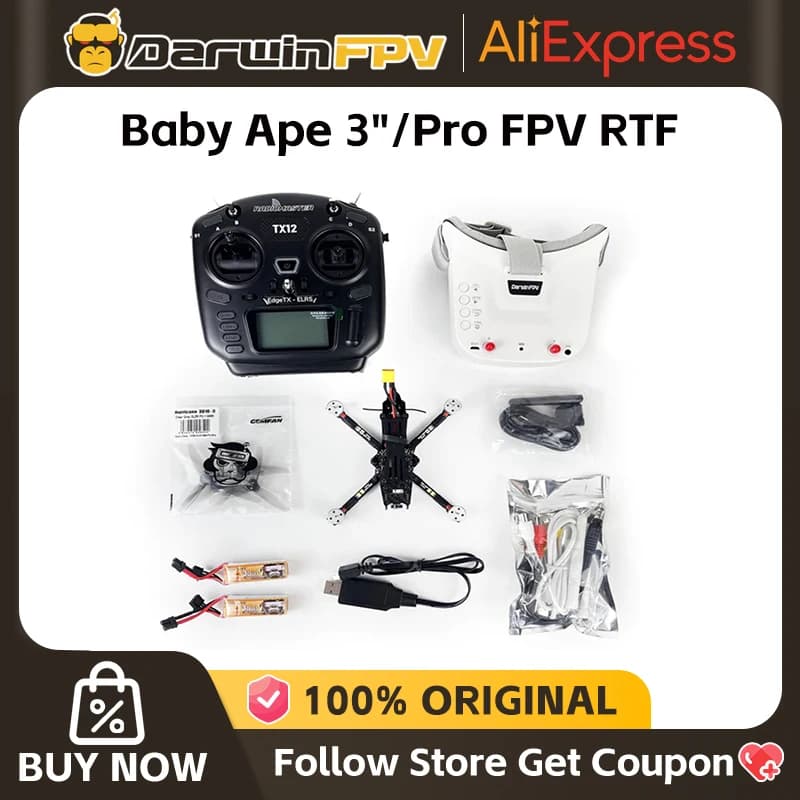 DarwinFPV Baby Ape 3 inch BabyApe Pro V3 RTF FPV Drone Flight Control Quadcopters  RTF FPV Drone - 1
