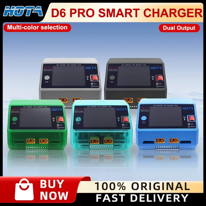 HOTA D6 pro Smart Charger Dual Channel Battery 2.8-inch HD Screen 26W Color Support for Mainstream Smart Batteries - 1