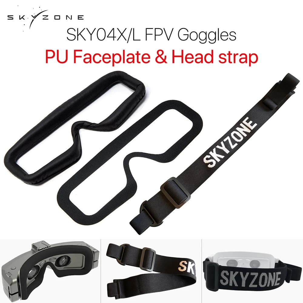 Skyzone SKY04X/L FPV Goggles Head Strap Faceplate Mask PU Pad w/Magic Stick Loop Tape for Racing Drone RC Quadcopter Spare Parts - 1