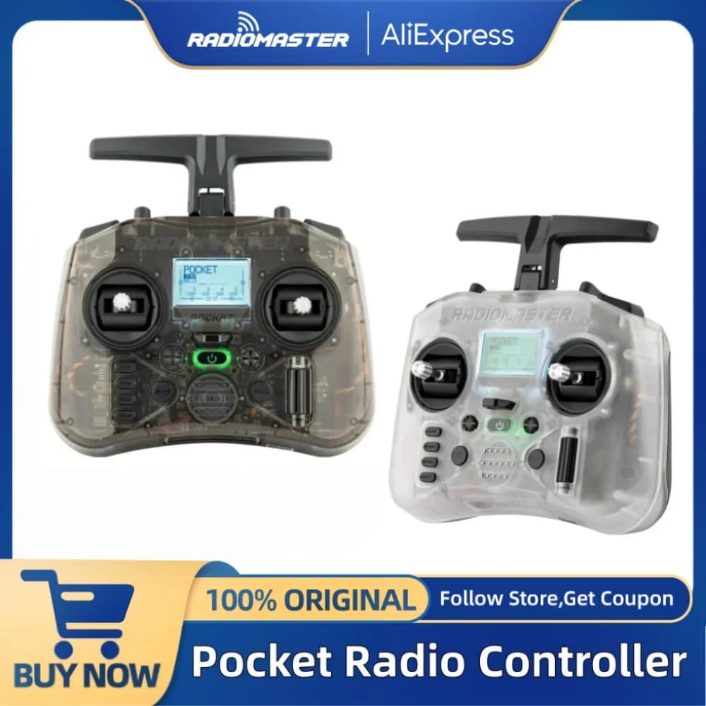 Radiomaster Pocket Hall Gimbal Transmitter M2 Remote Control ELRS CC2500 Lightweight Built In LED Light Foldable Antenna - 1