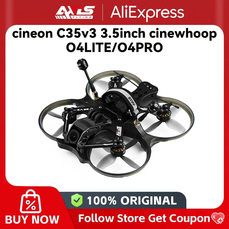 Axisflying cineon C35v3 3.5inch cinewhoop cinematic drone with GPS 6S BNF O4LITE O4PRO F745 AIO V4.6.0 AM32 V2.16 ICM-42688-P - 1