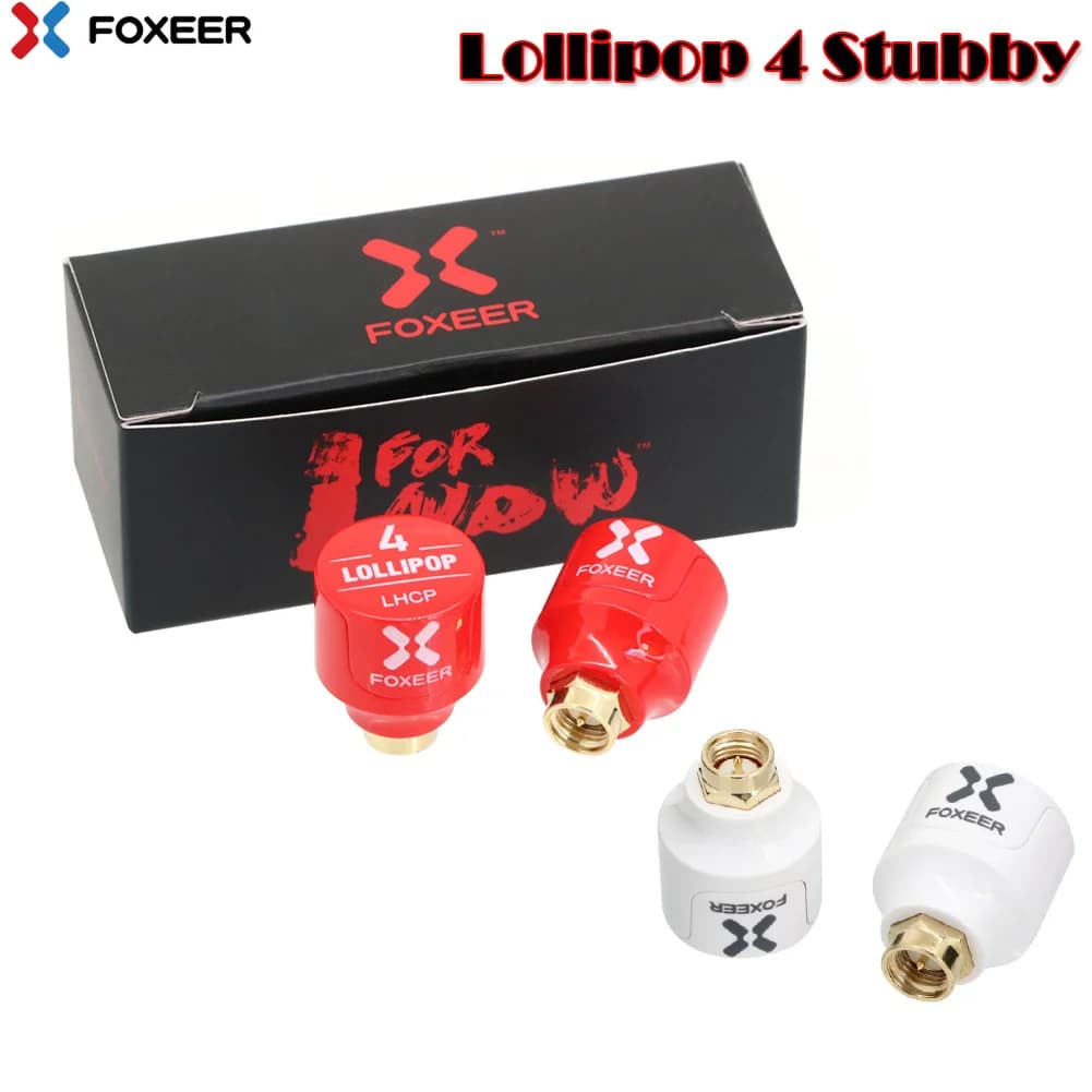 2PCS Foxeer Lollipop 4 V4 Stubby FPV Antenna 2.6DBi 5.8G LHCP RHCP SMA RP-SMA Micro Mushroom Receiver Antenna For FPV RC Drone - 1